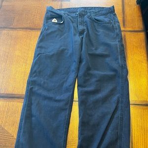 FR Navy Pants. Light wear. Light staining. Previously worn in the oil industry.